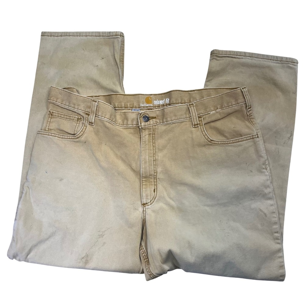 Carhartt Mens Relaxed‎ Fit Canvas Work Pants Tan 42x30 102517-918